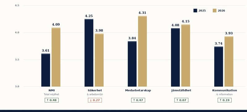 Exempel: NLS- och CSI-dashboard ur en NPS-leverans